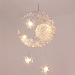 Aluminum Wire Star Moon Chandelier - Premium Chandelier from The Luxury Pillow - Just $229.99! Shop now at The Luxury Pillow