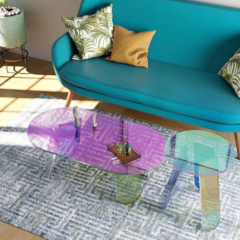 Rainbow Iridescent Coffee Table - Premium Table from The Luxury Pillow - Just $239.99! Shop now at The Luxury Pillow
