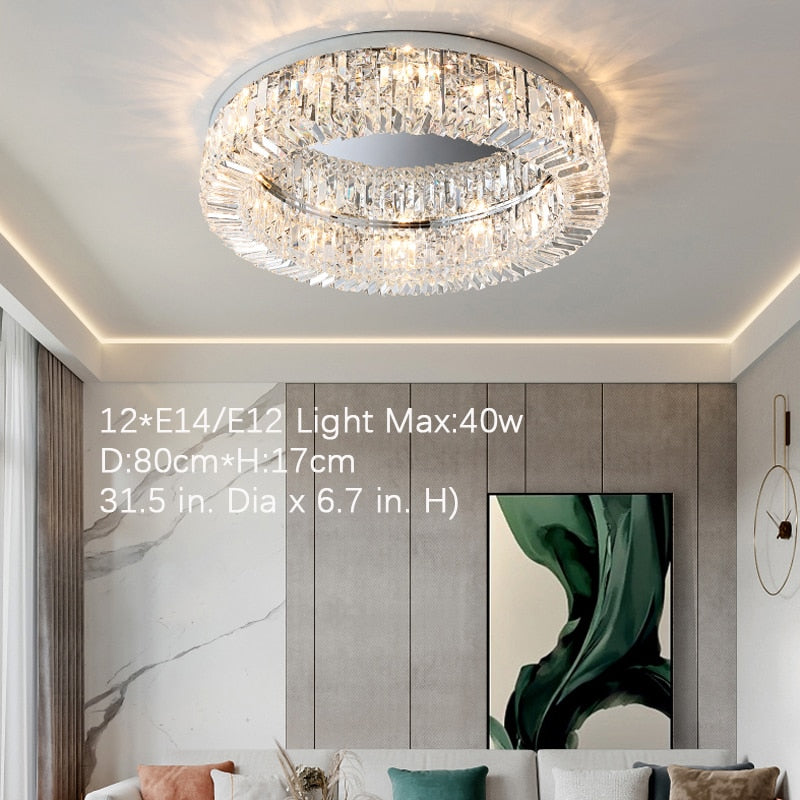 Royal Crystal Round Chandelier - Premium 0 from The Luxury Pillow - Just $429.99! Shop now at The Luxury Pillow