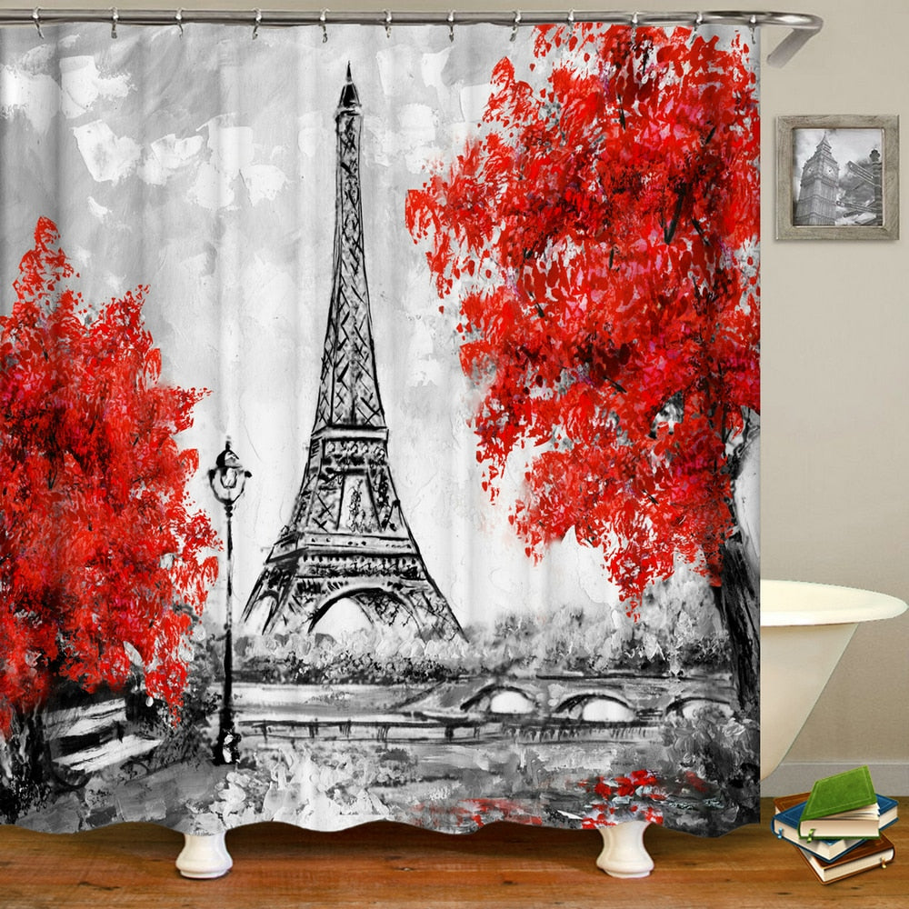 Paris Bathroom Shower Curtain
