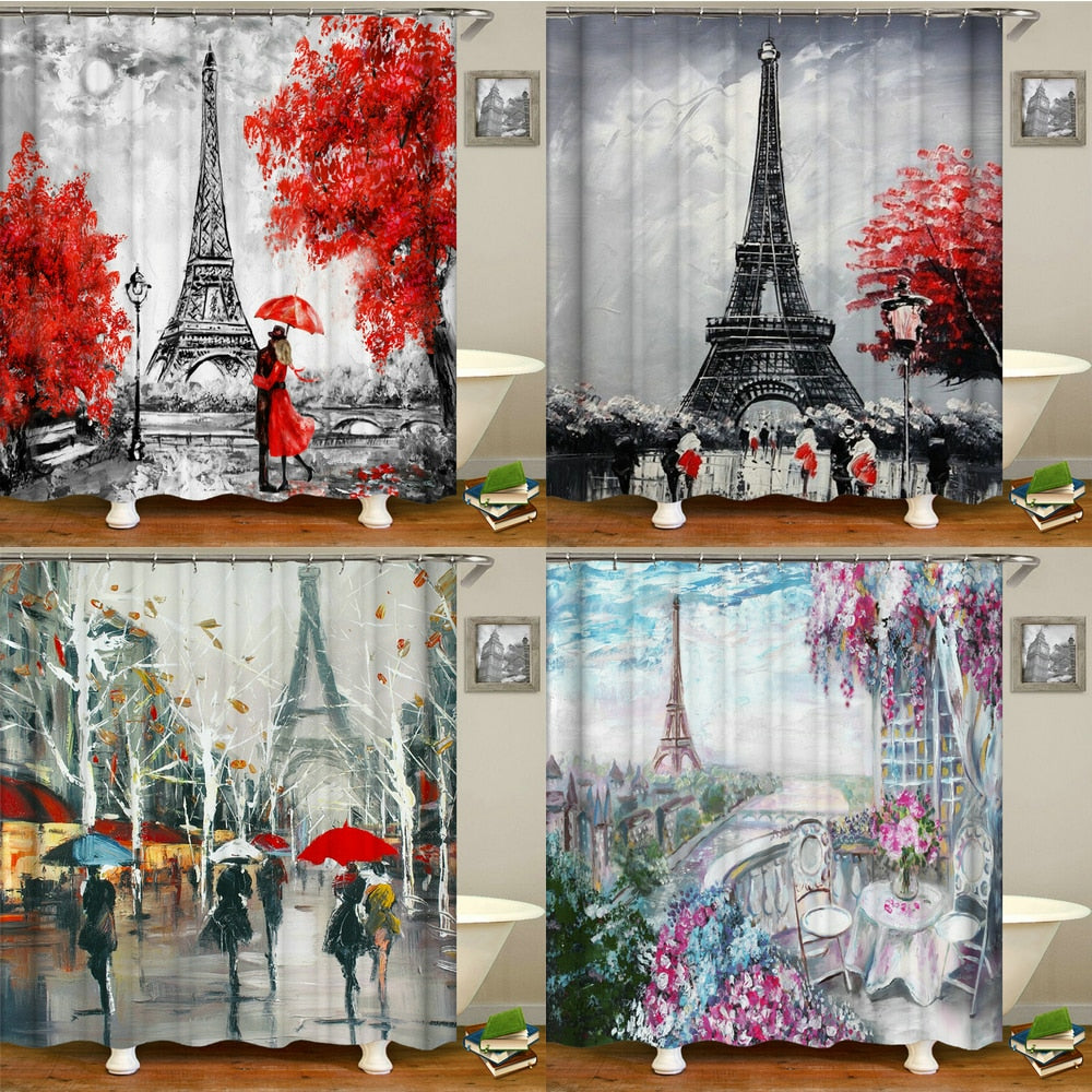 Paris Bathroom Shower Curtain - Premium Shower Curtain from The Luxury Pillow - Just $42.99! Shop now at The Luxury Pillow