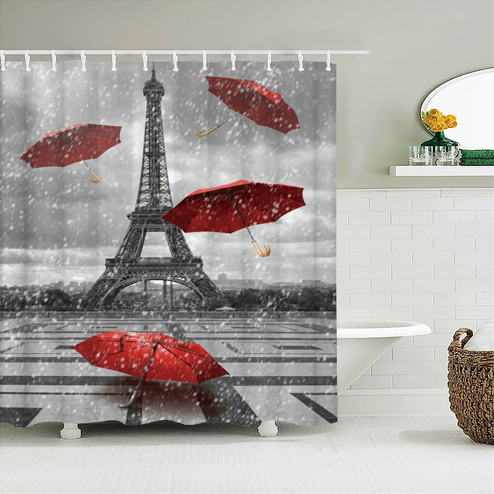 Paris Bathroom Shower Curtain - Premium Shower Curtain from The Luxury Pillow - Just $42.99! Shop now at The Luxury Pillow