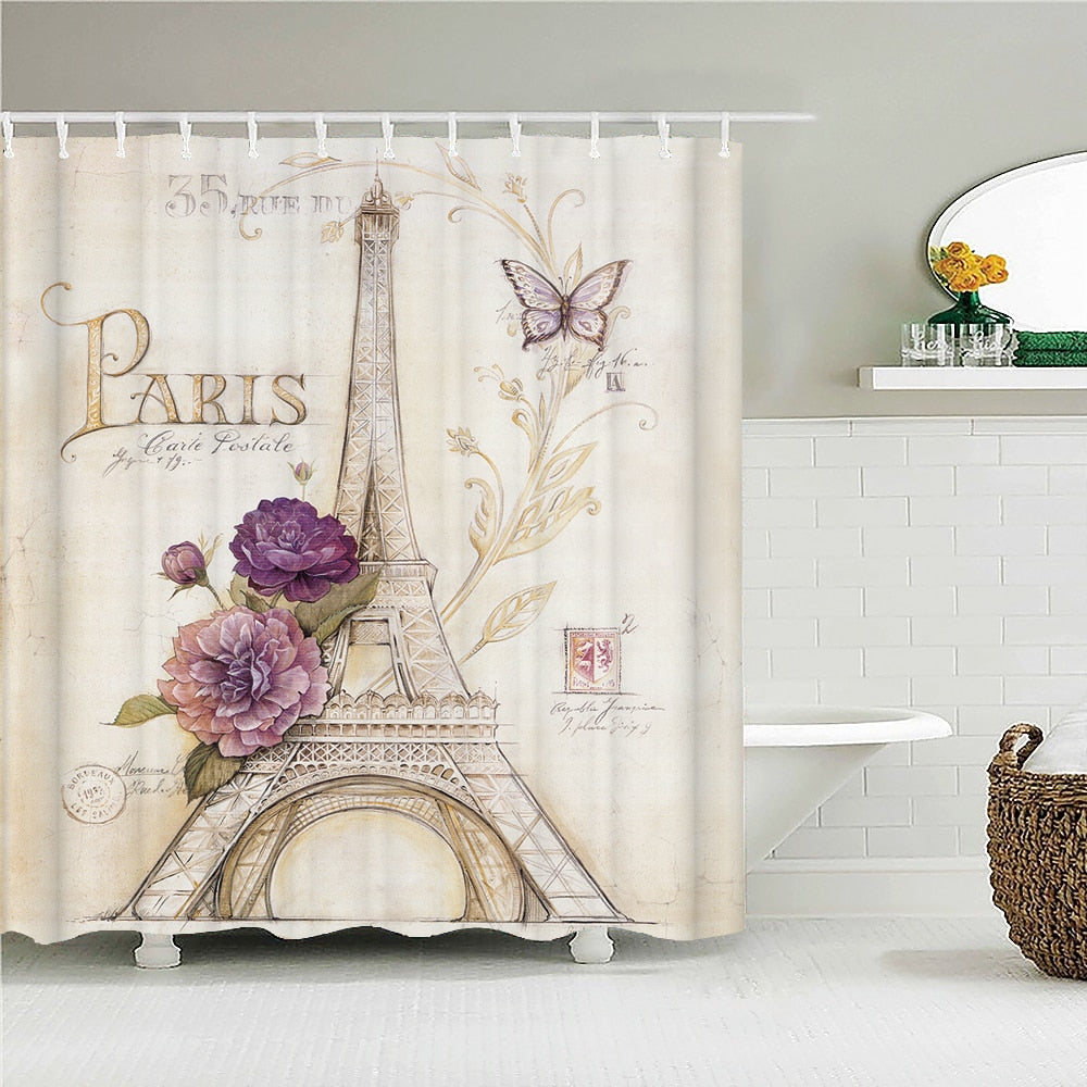 Paris Bathroom Shower Curtain - Premium Shower Curtain from The Luxury Pillow - Just $42.99! Shop now at The Luxury Pillow