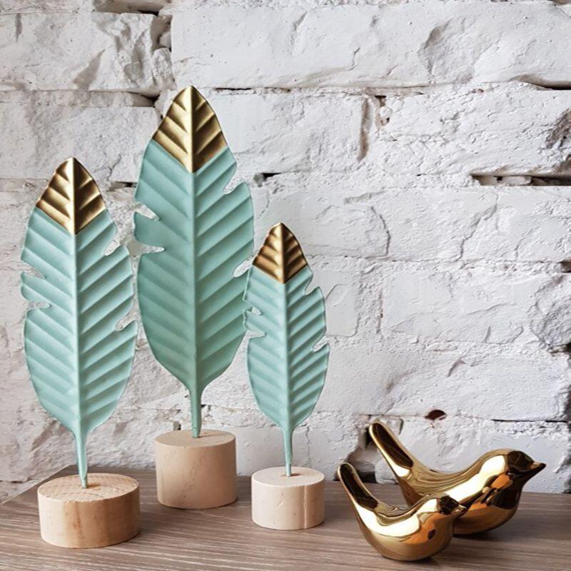 Feather Wooden Table Accent - Premium 0 from The Luxury Pillow - Just $29.98! Shop now at The Luxury Pillow