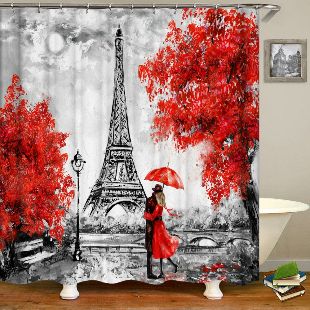 Paris Bathroom Shower Curtain - Premium Shower Curtain from The Luxury Pillow - Just $42.99! Shop now at The Luxury Pillow