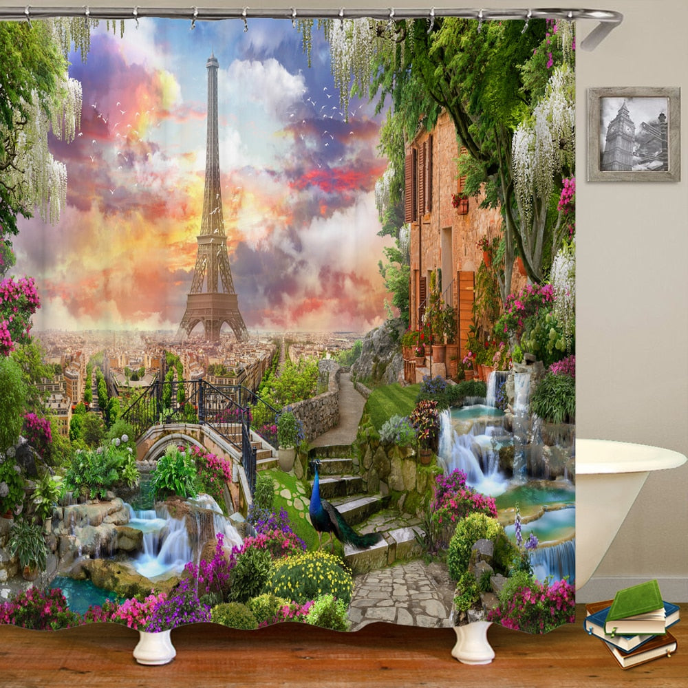 Paris Bathroom Shower Curtain - Premium Shower Curtain from The Luxury Pillow - Just $42.99! Shop now at The Luxury Pillow
