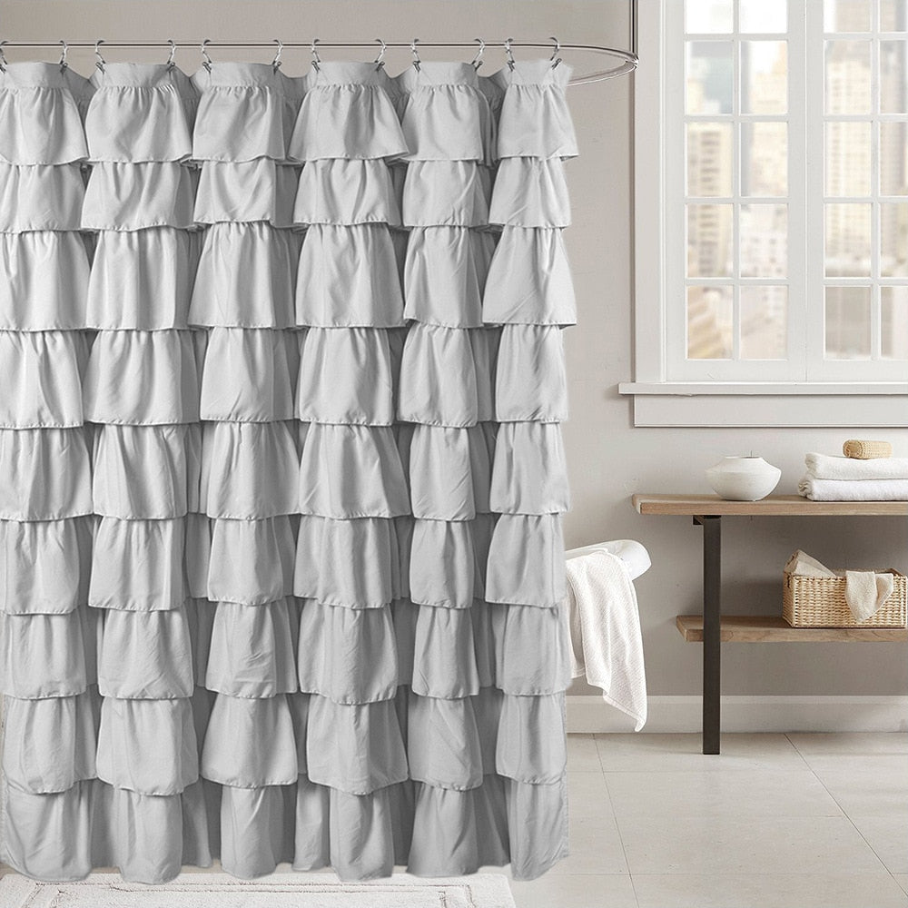 Soft Pink Ruffle Shower Curtain