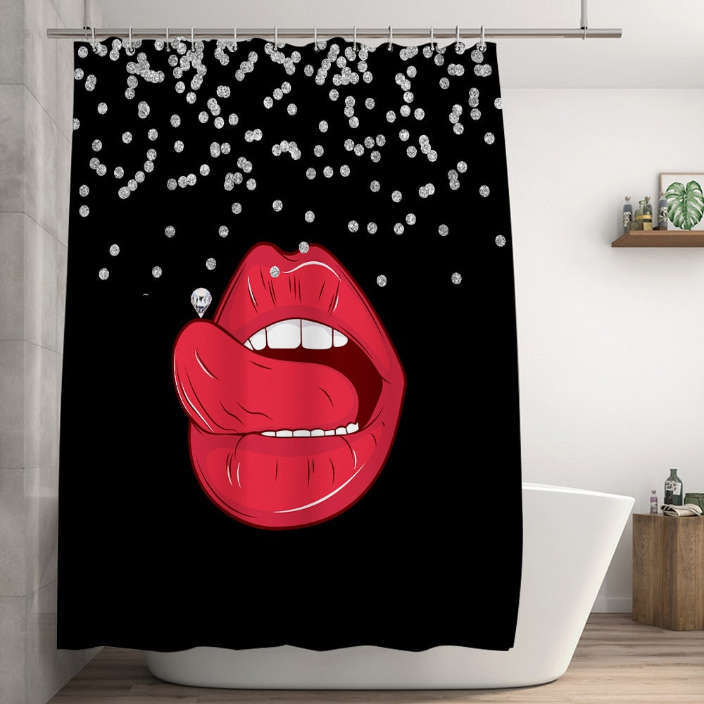 Romantic Lips Heels Parfum Bathroom Shower Curtain - Premium Shower Curtain from The Luxury Pillow - Just $49.99! Shop now at The Luxury Pillow