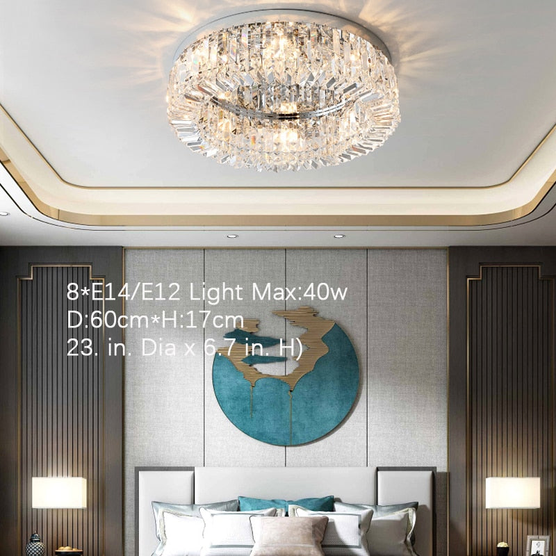Royal Crystal Round Chandelier - Premium 0 from The Luxury Pillow - Just $429.99! Shop now at The Luxury Pillow