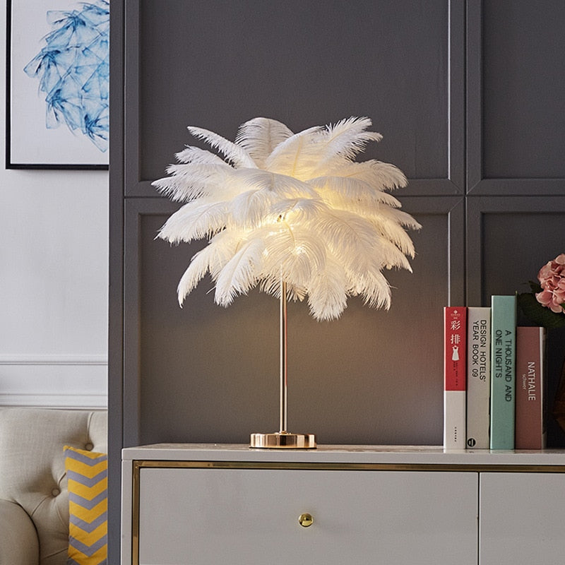 Feather Table Lamp - Premium Table Lamp from The Luxury Pillow - Just $99.99! Shop now at The Luxury Pillow