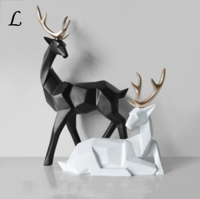 Geometric Elk Deer Table Accent
