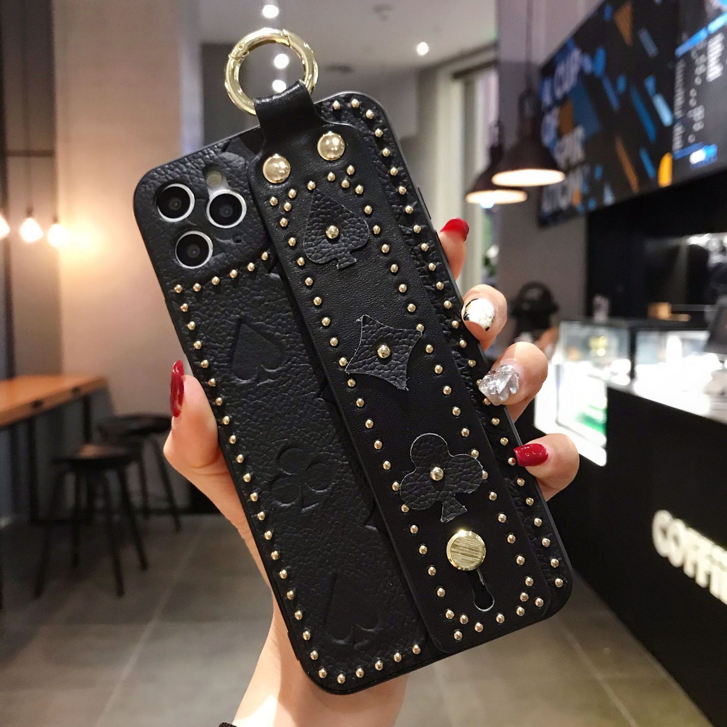Leather Embossed Cell Phone Case Wrist Strap Protective Cover - Premium Phone Case from The Luxury Pillow - Just $34.99! Shop now at The Luxury Pillow