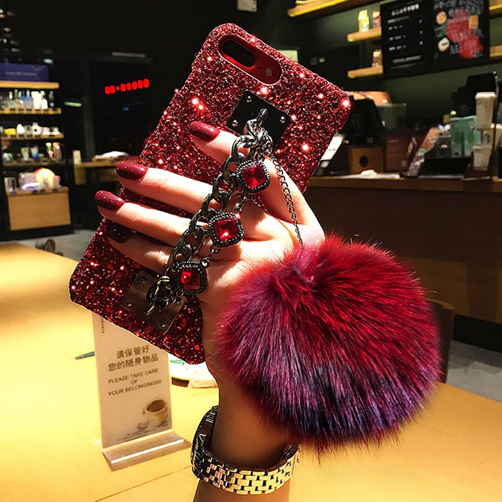 Diamond Bracelet Fur Ball Phone Case - Premium Phone Case from The Luxury Pillow - Just $32.99! Shop now at The Luxury Pillow