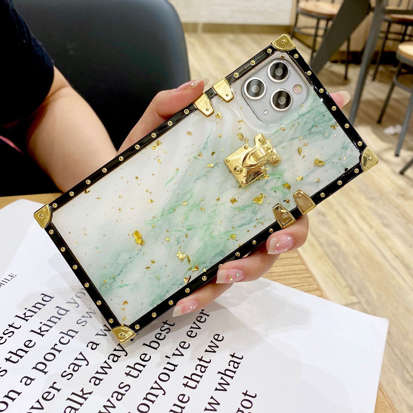 Marbled Cell Phone Case Gold Foil Epoxy Phone Case - Premium Phone Case from The Luxury Pillow - Just $31.99! Shop now at The Luxury Pillow