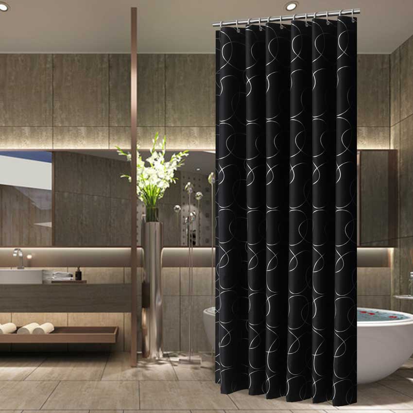 Modern Black Shower Curtain - Premium  from The Luxury Pillow - Just $34.99! Shop now at The Luxury Pillow