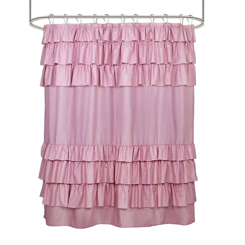 Soft Pink Ruffle Shower Curtain - Premium  from The Luxury Pillow - Just $56.99! Shop now at The Luxury Pillow